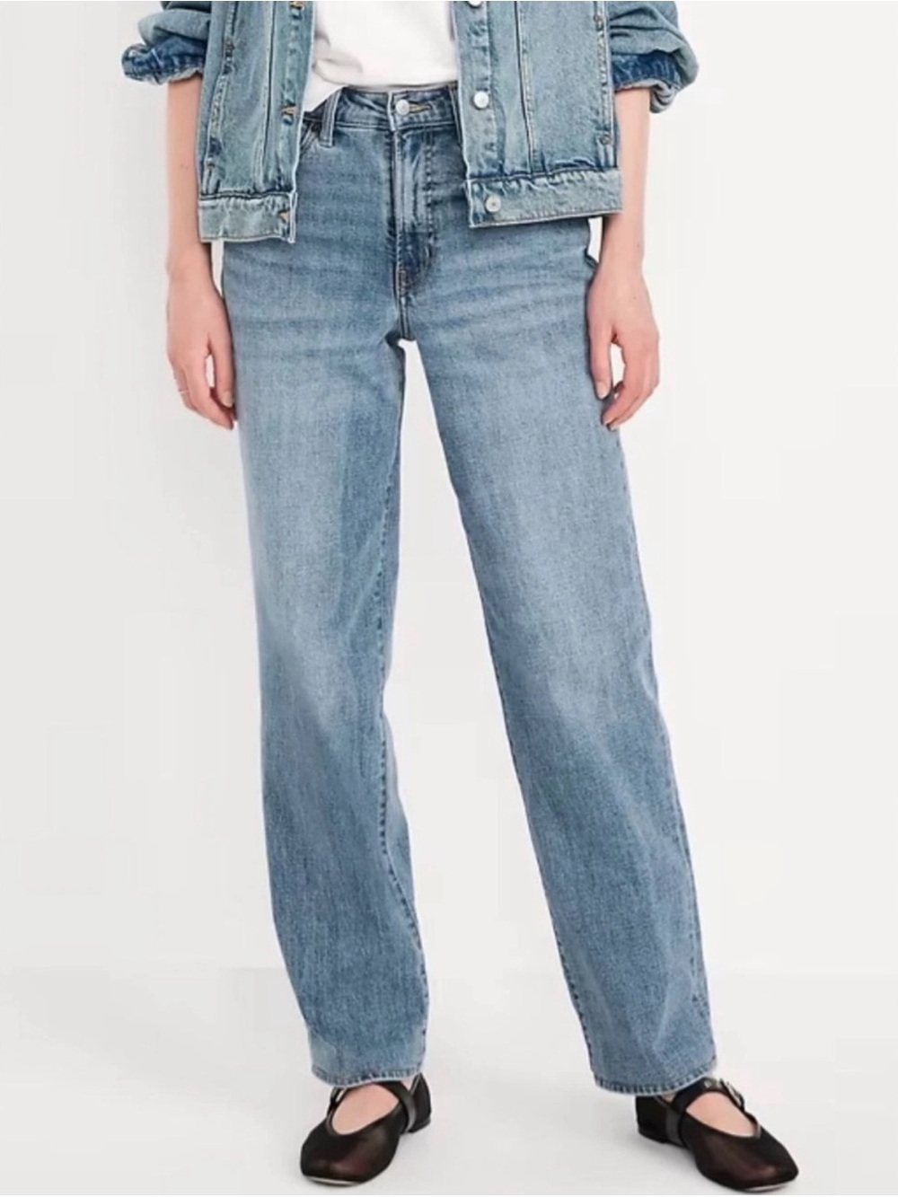 NWT Old Navy Women's High Rise OG Straight Courtney Jeans Secret Smooth Pockets
